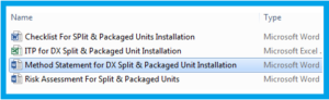 DX Split & Packaged Unit Installation Method Statement