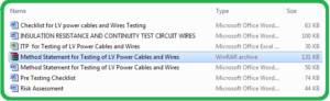 Method Statement for Testing of LV Power Cables and Wires